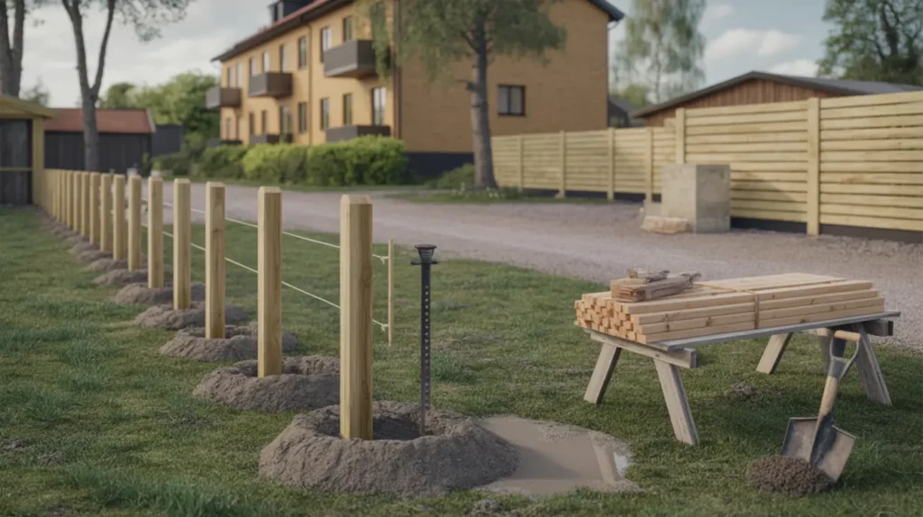 bygga staket i maj regler stolps ttning materialval och kostnad per meter f r villa och brf